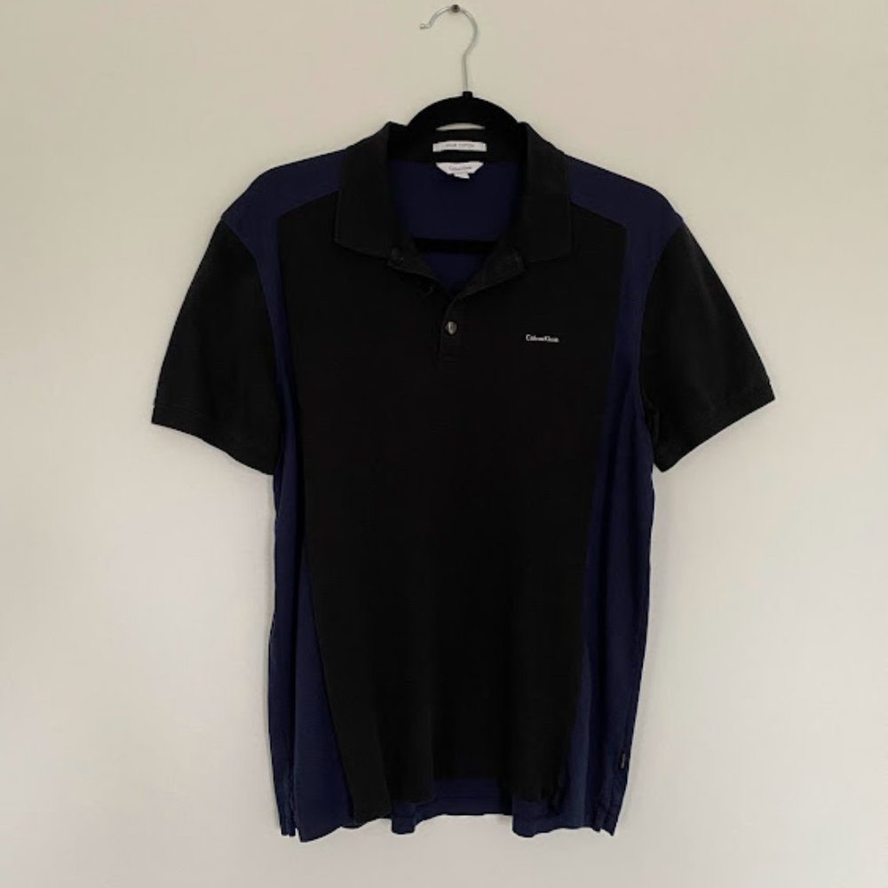 Men's Calvin Klein Black & Blue Polo Shirt